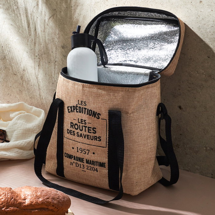 Cook Concept Bolsa Térmica Routes 9 L con Interior de Aluminio y Exterior Efecto Yute Cook Concept Bolsa Térmica Routes 9 L con Interior de Aluminio y Exterior Efecto Yute