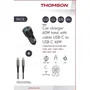 Thomson THO3513767400039 Pack Cargador Coche 60W + Cable USB-C a USB-C 65W 1.5m