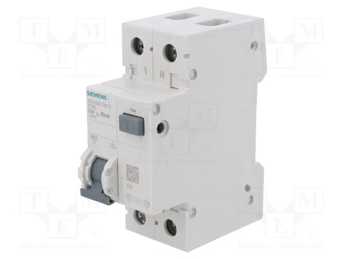 Siemens 5SU13567KK10 Dispositivo Combinado FI/Protección contra Sobrecorriente Tipo A 30mA 10A Siemens 5SU13567KK10 Dispositivo Combinado FI/Protección contra Sobrecorriente Tipo A 30mA 10A