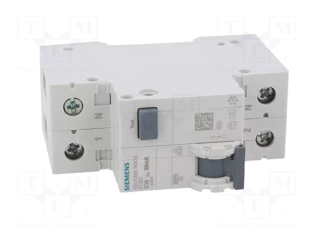 Siemens 5SU13567KK10 Dispositivo Combinado FI/Protección contra Sobrecorriente Tipo A 30mA 10A Siemens 5SU13567KK10 Dispositivo Combinado FI/Protección contra Sobrecorriente Tipo A 30mA 10A