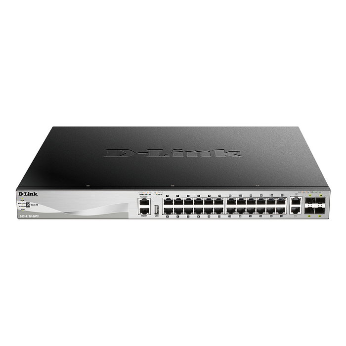 D-Link DGS-3130-30PS/E Switch Gestionado L3, 24 Puertos PoE+, 6 Puertos 10G D-Link DGS-3130-30PS/E Switch Gestionado L3, 24 Puertos PoE+, 6 Puertos 10G