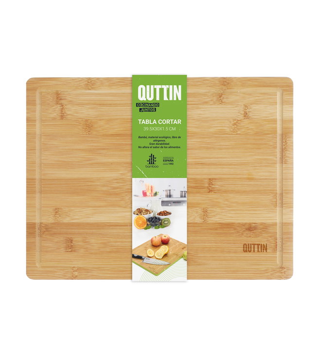 Quttin Tabla de Cortar de Bambú con Borde de Color (6 Unidades) 39.5 x 30 cm
