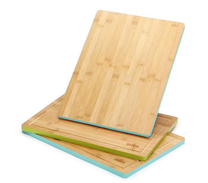 Quttin Tabla de Cortar de Bambú con Borde de Color (6 Unidades) 39.5 x 30 cm