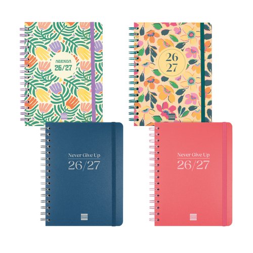 FINOCAM Agenda Escolar Cosmo Wire-O 2026-27 Formato 4º Pack de 4 Surtido FINOCAM Agenda Escolar Cosmo Wire-O 2026-27 Formato 4º Pack de 4 Surtido