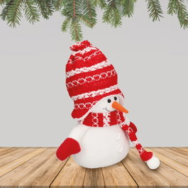 Bambasy Muñeco de nieve Beira 25cm Rojo y blanco