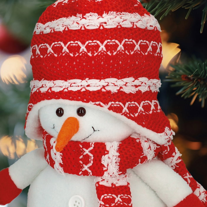 Bambasy Muñeco de nieve Beira 25cm Rojo y blanco
