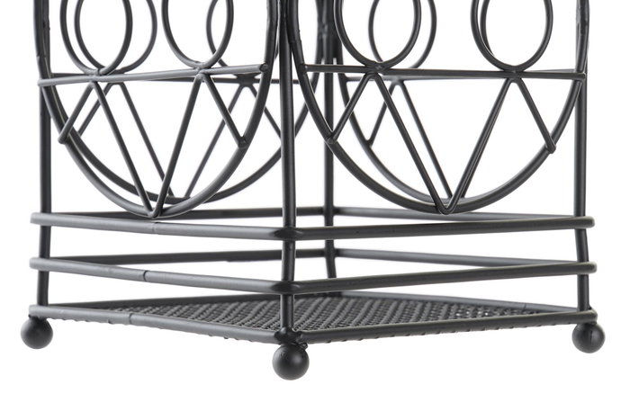 DKD Home Decor Cubertero Metal Geométrico Negro