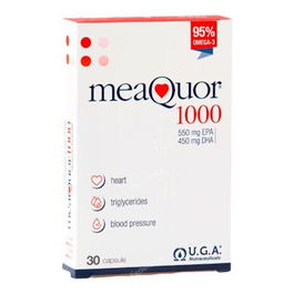 UGA NUTRACEUTICALS Meaquor 1000 30 Perlas Omega-3 EPA DHA 550mg 450mg Triglicéridos Presión Arterial