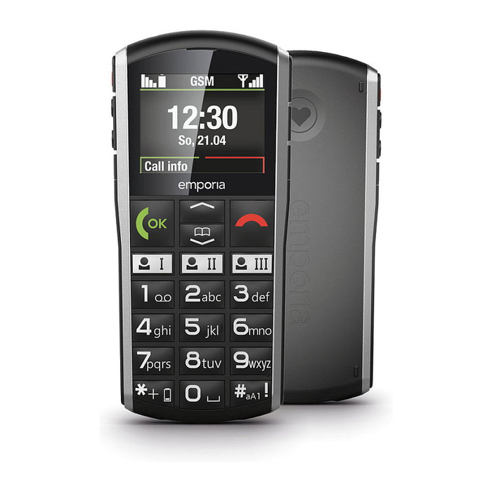 Emporia SIMPLICITY (V27) Teléfono Móvil 2G Resistente IP54, Pantalla 2", Bluetooth, Radio FM, Color Negro Plata