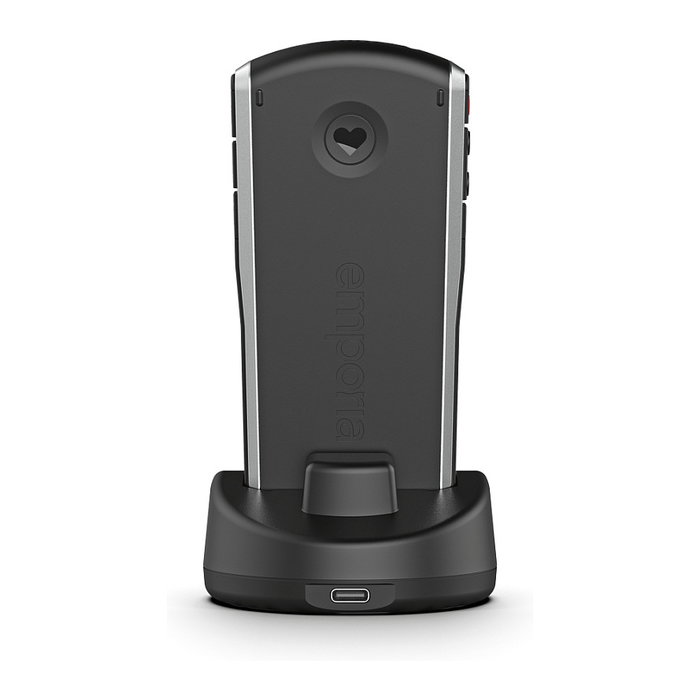 Emporia SIMPLICITY (V27) Teléfono Móvil 2G Resistente IP54, Pantalla 2", Bluetooth, Radio FM, Color Negro Plata