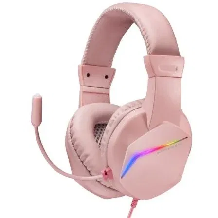 Mars Gaming Auriculares Gaming MH122P Jack 3.5 Rosas con Micrófono Omnidireccional y Conexión Universal
