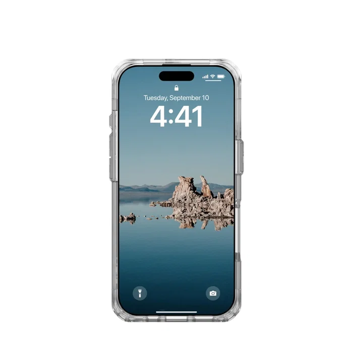 Urban Armor Gear Funda Plyo para Apple iPhone 16 Pro (6.3") - Plata Transparente - TPU con Protección Anti-caídas y Compatible con MagSafe