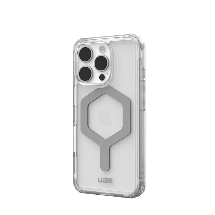 Urban Armor Gear Funda Plyo para Apple iPhone 16 Pro (6.3") - Plata Transparente - TPU con Protección Anti-caídas y Compatible con MagSafe