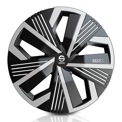 Sparco Nagoya Tapacubos Bicolor 15 pulg Negro / Plata (4 piezas)