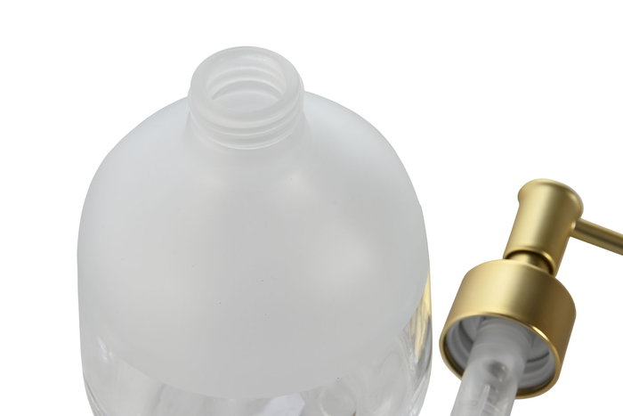 DKD Home Decor Dosificador Transparente Dorado Cristal y ABS 10x10x18 cm (6 Unidades)