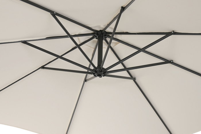 DKD Home Decor Parasol de Jardín y Terraza Marfil 350 x 250 x 300 cm Giratorio 360 UV 50+ Acero y Poliéster