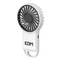 EDM Ventilador de Mano Recargable con Gancho Abatible, 3 Velocidades, Batería 400 mAh, USB-C, Autonomía 1h, Incluye Cable, Cinta para Colgar