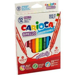 Carioca Rotuladores Birello Doble Punta Fina/Media Colores Surtidos Estuche 12 Ud