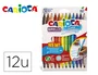 Carioca Rotulador Birello Doble Punta Fina y Gruesa, Lavable, Caja de 12 Unidades, Colores Surtidos