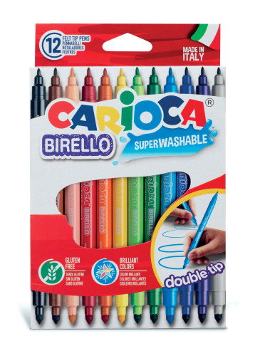 Carioca Rotuladores Birello Doble Punta Fina/Media Colores Surtidos Estuche 12 Ud
