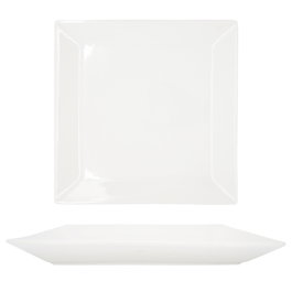 Summa Set de 6 Platos Llanos Cuadrados de Porcelana en Marfil 26.5x26.5 cm