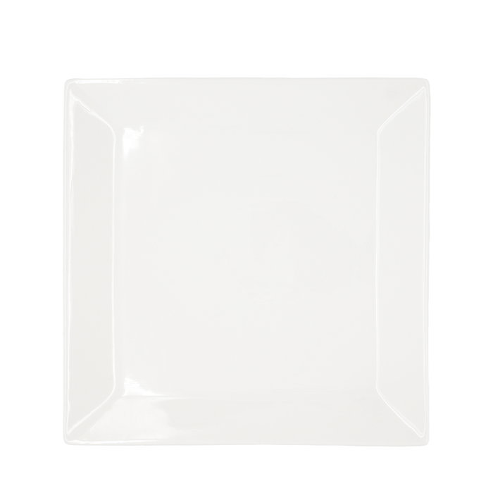 Summa Set de 6 Platos Llanos Cuadrados de Porcelana en Marfil 26.5x26.5 cm