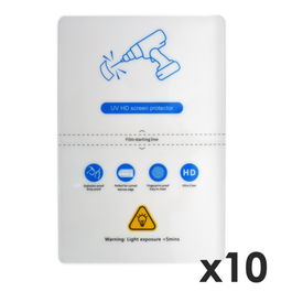 Qcharx Laminas Hidrogel Hibrida Fijacion UV HD Pack 10 para Qx1