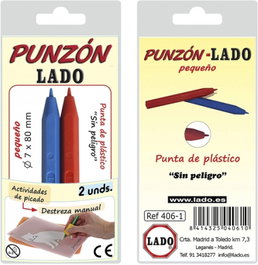 LADO MATERIAL DIDACTICO Blister de 2 punzones de lado pequeño con punta de plástico