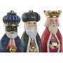 DKD Home Decor Set de 3 Figuras de los Reyes Magos en Resina Multicolor