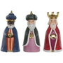 DKD Home Decor Set de 3 Figuras de los Reyes Magos en Resina Multicolor
