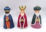 DKD Home Decor Set de 3 Figuras de los Reyes Magos en Resina Multicolor