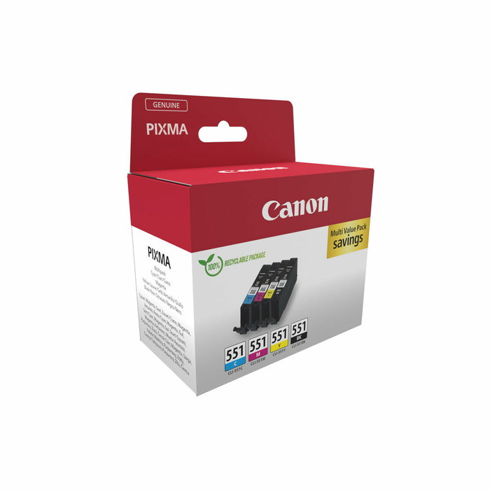 Canon CLI-551 Multipack de Tinta (6509B015) - Negro, Cian, Magenta, Amarillo