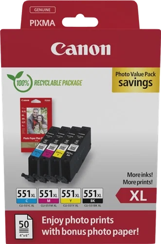 Canon CLI-551 Multipack de Tinta (BK/C/M/Y)