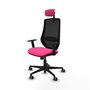 PIQUERAS Y CRESPO Silla de oficina Mardos con mecanismo Sincro, Rosa y Negro