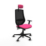 PIQUERAS Y CRESPO Silla de oficina Mardos con mecanismo Sincro, Rosa y Negro