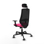 PIQUERAS Y CRESPO Silla de oficina Mardos con mecanismo Sincro, Rosa y Negro
