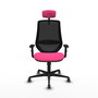 PIQUERAS Y CRESPO Silla de oficina Mardos con mecanismo Sincro, Rosa y Negro