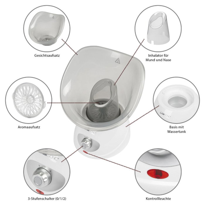 Clatronic GS 3656 Sauna Facial Blanco-Gris Clatronic GS 3656 Sauna Facial Blanco-Gris