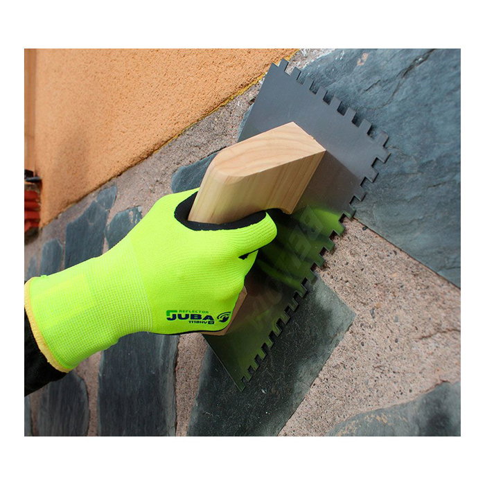 Juba Guante de Seguridad Econit Foam T-10, Alta Visibilidad, Poliéster/Elastano, Palma Nitrilo Foam para Construcción, Mantenimiento y Talleres