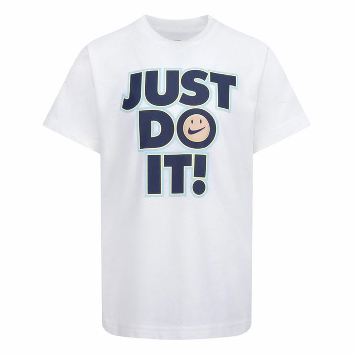 Camiseta de Manga Corta Niño Nike Smiley Just do it Ss Blanco Camiseta de Manga Corta Niño Nike Smiley Just do it Ss Blanco
