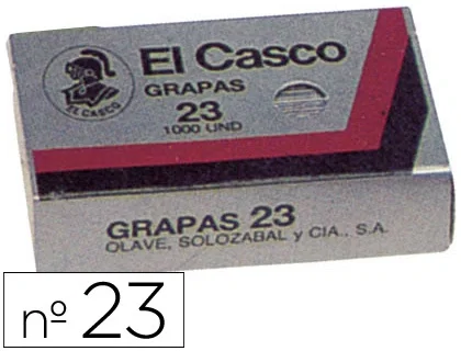 El casco Grapas nº23 Caja de 1000 unidades Alambre Galvanizado Patas 6mm El casco Grapas nº23 Caja de 1000 unidades Alambre Galvanizado Patas 6mm