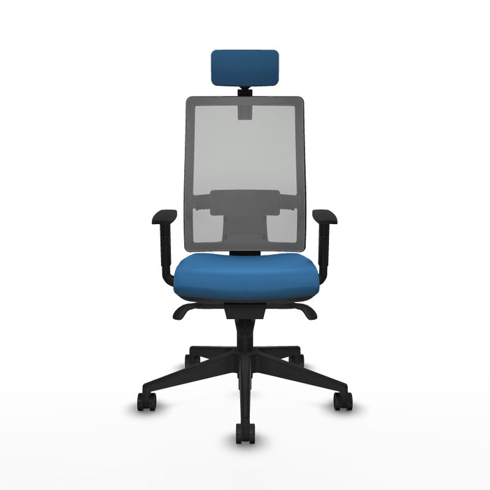 PIQUERAS Y CRESPO Silla de oficina Horna con mecanismo Sincro Azul claro y Gris