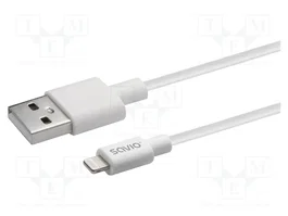 SAVIO Cable USB A a Lightning, 1m, Blanco
