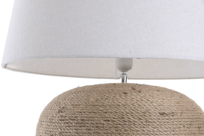 DKD Home Decor Lámpara de Sobremesa Mediterráneo Colección Cuerda - Marrón Crudo, Cuerda y Dolomita, 50x70x50 cm