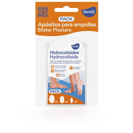 Senti2 - Apósitos Hidrocoloides para Ampollas, Tecnología Gel Activo, Absorbe Fluidos, Alivio del Dolor, 100% Impermeable, Libre de Látex, 6 Unidades