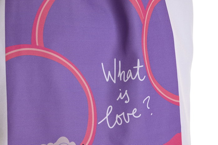 DKD Home Decor Bolsa Love is in the Air 23 Urban Multicolor Blanco Canvas Poliester 43 x 15 x 40 cm (4 Unidades)
