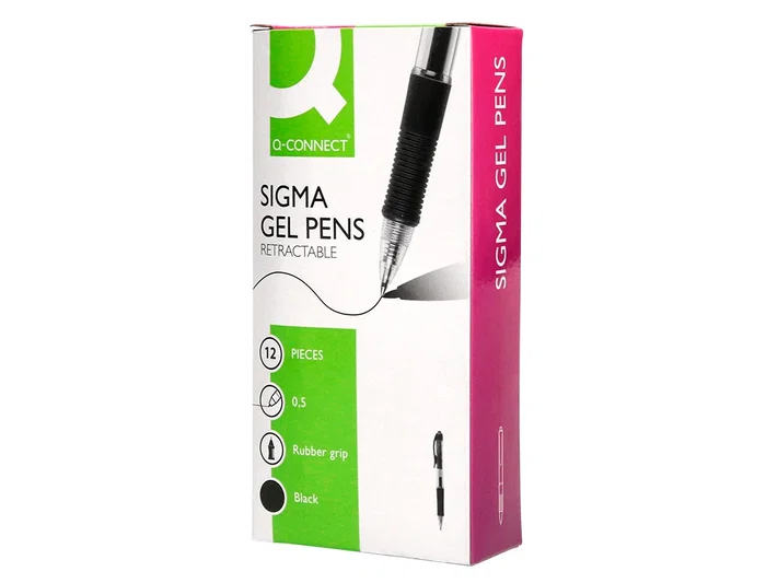 Q-connect Bolígrafo Sigma Retráctil Tinta Gel Negro 0.5 mm