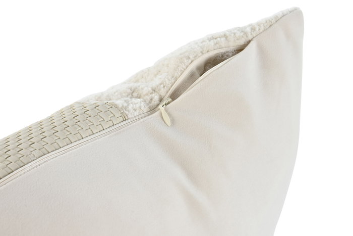 DKD Home Decor Cojín Jacquard PU Blanco con Hebilla DKD Home Decor Cojín Jacquard PU Blanco con Hebilla