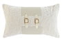 DKD Home Decor Cojín Jacquard PU Blanco con Hebilla