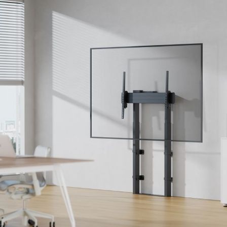 Aisens Soporte Motorizado FWF100E-269 para TV de 55 a 100 Pulgadas, de Suelo y Pared, Inclinable y Giratorio, hasta 120 kg, con Control Remoto, Detección de Choque y Función Memoria